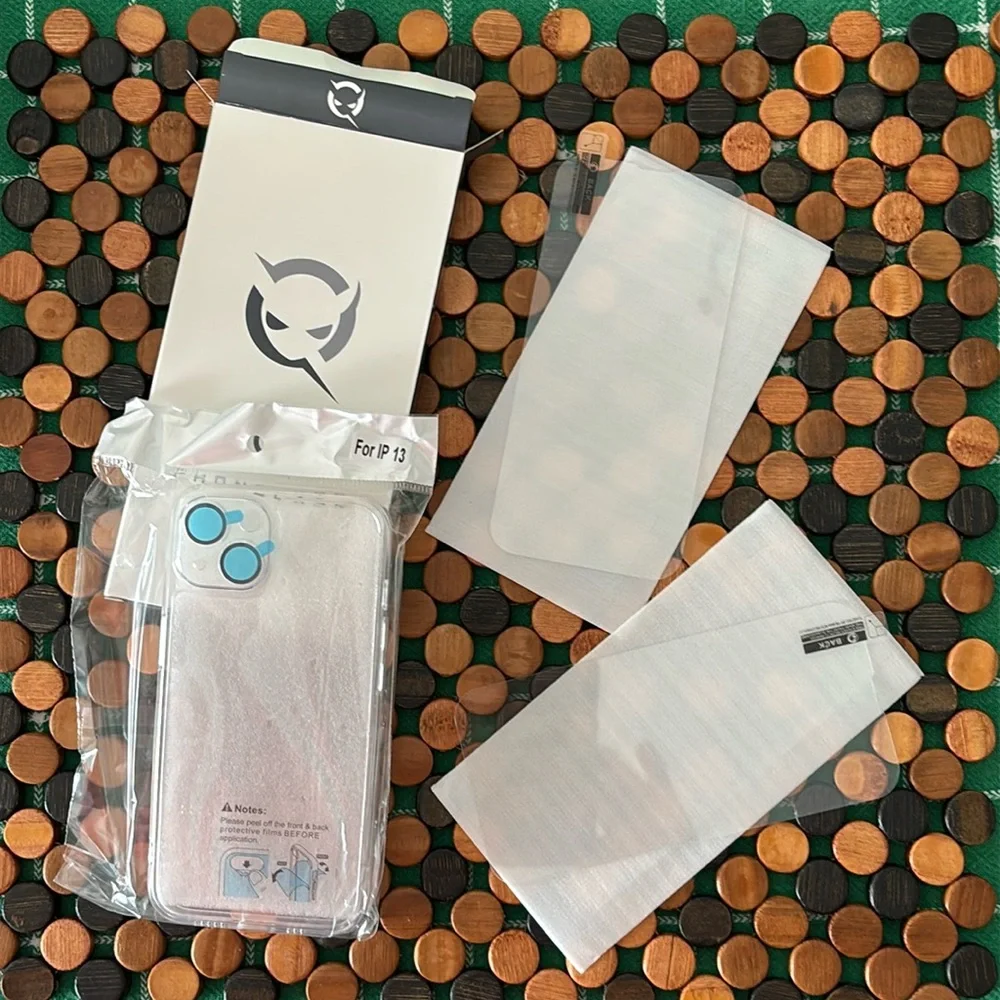 RQR 13 Pro Clear Phone Case with 2 Tempered Glass Screen Protectors